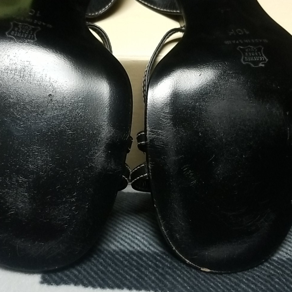 Black Leather sandals - Picture 4 of 7